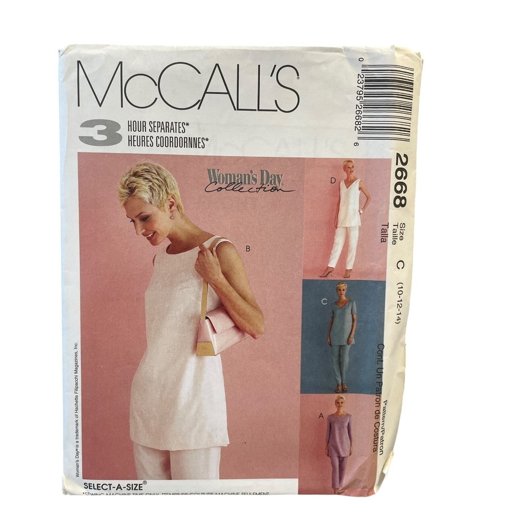 McCall's Sewing Pattern 2668 Misses Size 10-14 Tunic Pants Woman's Day Uncut FF